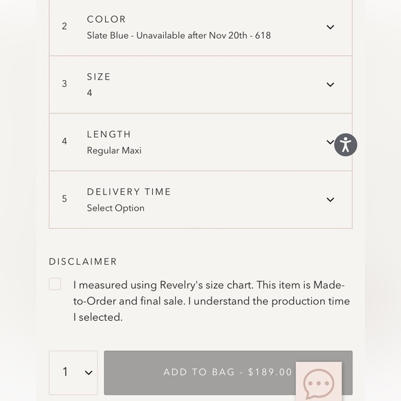 Revelry Bridesmaid Dress, Style Skye Velvet Dress, Size 4, Color Slate Blue - Picture 5 of 5